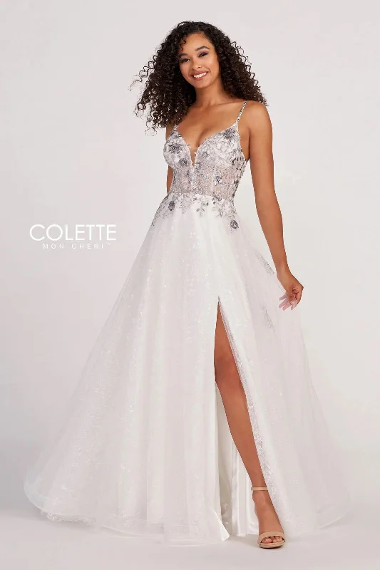 Polished Formal Dress Colette CL2064 Long Formal Glitter Prom Dress