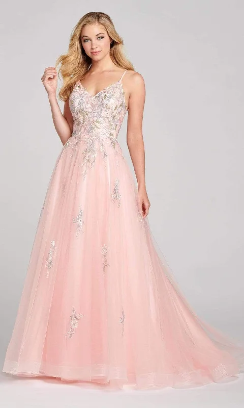 Asymmetrical Gown Colette for Mon Cheri - CL12138 Lace Applique Gossamer A-Line Gown