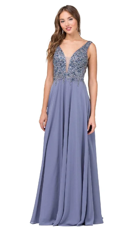Luxury Satin Gown Dancing Queen - Floral Beaded Bodice A-line Dress 2312