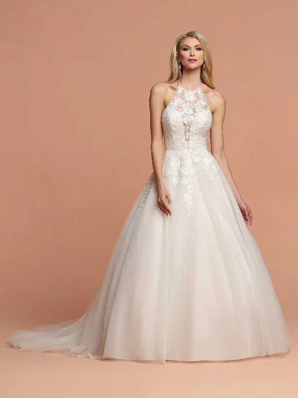 Metallic Formal Dress Davinci Bridal 50598 High Neck Sheer Embroidered Tulle Ballgown Wedding Dress Open Back Metallic Formal Dress Davinci Bridal 50598 High Neck Sheer Embroidered Tulle Ballgown Wedding Dress Open Back