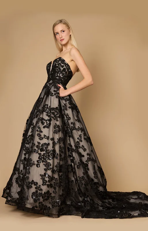 Tulle Skirt Dress Dylan & Davids Long Black Tie Formal Couture Ball Gown