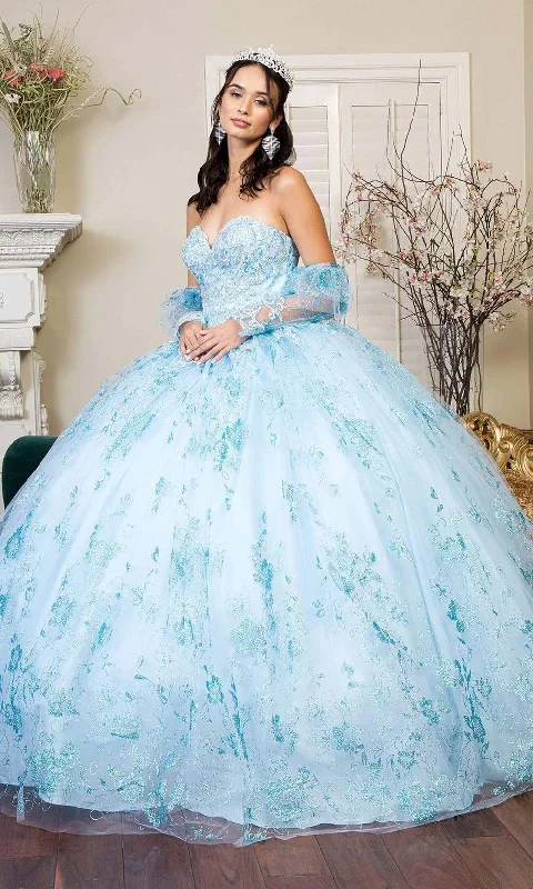 Elegant Beaded Dress Elizabeth K - GL1944 Embroidered Sweetheart Gown With Detached Sleeves Elegant Beaded Dress Elizabeth K - GL1944 Embroidered Sweetheart Gown With Detached Sleeves