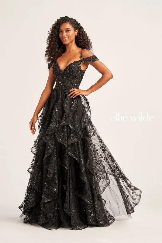 Timeless Gown Ellie Wilde EW35218 Black 6 Sale
