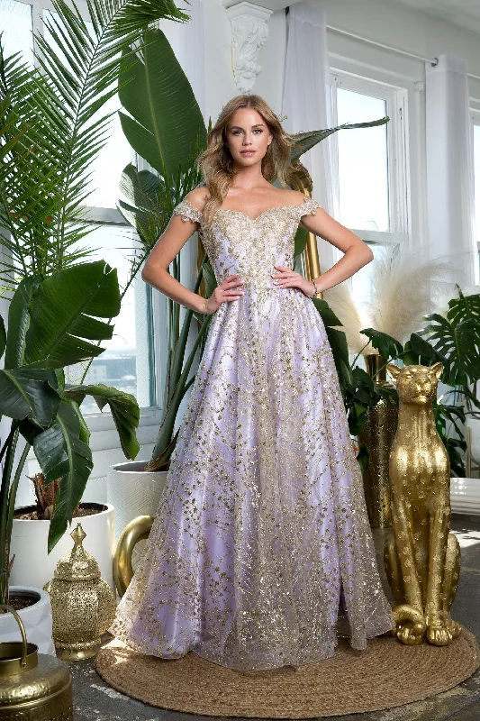 Subtle Shine Dress Eva Fashion 5245 Lilac XS Sale