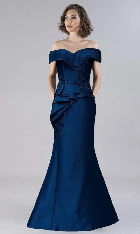 Rich Velvet Dress Gia Franco - 12113 Sweetheart Peplum Sheath Gown