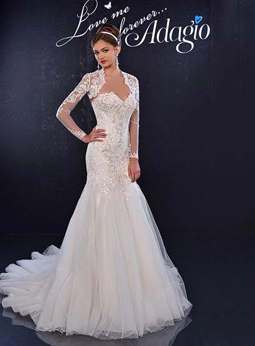 Garden Party Gown Adagio Bridal 9244 Ivory Size 16 Wedding Dress Bridal Gown Mermaid Garden Party Gown Adagio Bridal 9244 Ivory Size 16 Wedding Dress Bridal Gown Mermaid