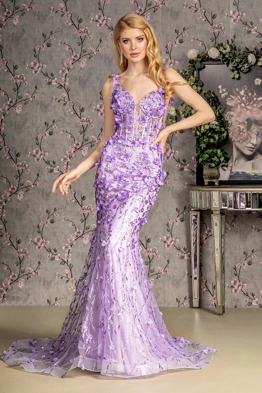 Fancy Beaded Gown Glitter Prom Mermaid Evening Long Dress