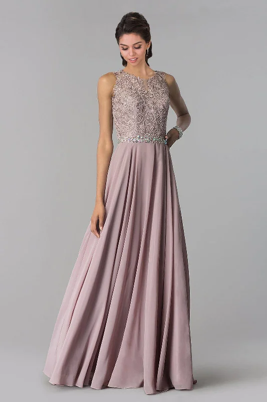 Polka Dot Gown GLS GL2417P Mauve XS Sale