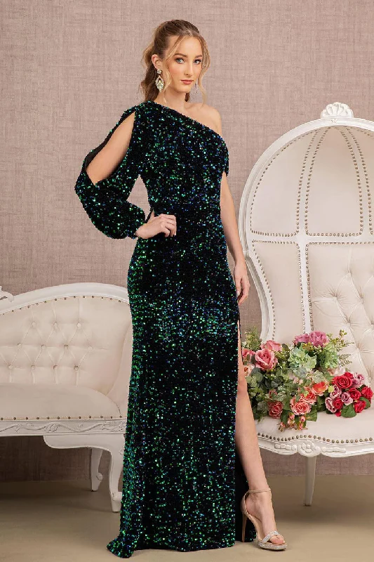 Simple Chiffon Dress Green S Elizabeth K GL3159 Prom Long One Shoulder Formal Gown Sale Simple Chiffon Dress Green S Elizabeth K GL3159 Prom Long One Shoulder Formal Gown Sale