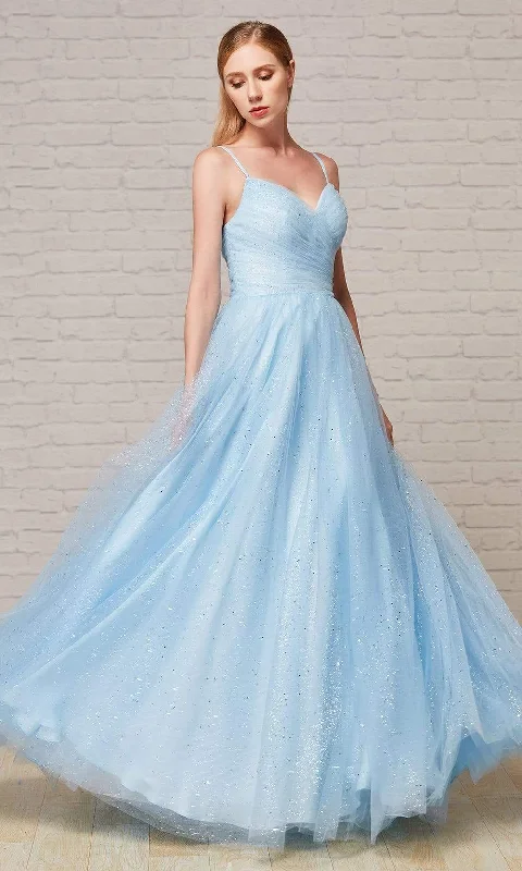 Formal Red Dress J'Adore Dresses - J18041 Pleat-Ornate Glitter A-Line Gown