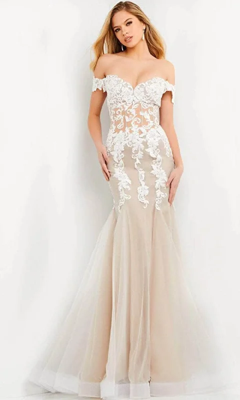 Open Back Dress Jovani 02861 - Sweetheart Embroidered Evening Gown