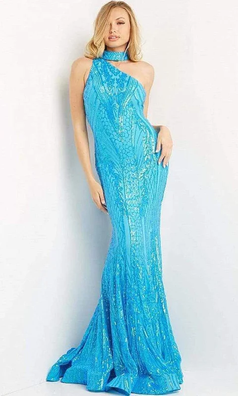 Dramatic Ball Gown Jovani - 08338 Choker Neck Sequin Embellished Mermaid Evening Dress Dramatic Ball Gown Jovani - 08338 Choker Neck Sequin Embellished Mermaid Evening Dress