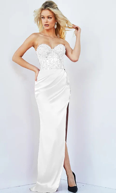 Draped Satin Gown Jovani 22911