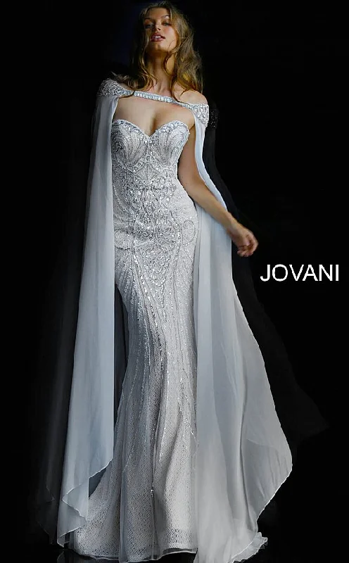 Classic Couture Dress Jovani 45566 Wedding Dress Pageant Gown Long Fitted Formal