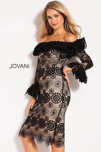Draped Formal Dress Jovani M58447 Short Off Shoulder Cocktail Dress