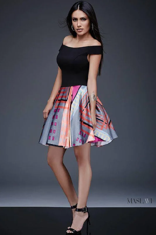 Applique Gown Jovani M520 Off Shoulder Short Dress