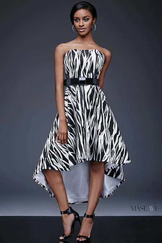 Lavish Evening Gown Jovani M420 Strapless High-Low Cocktail Dress