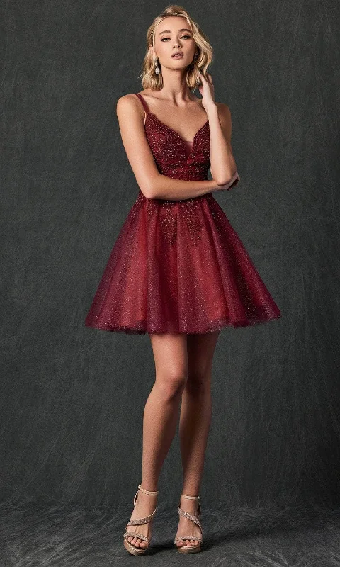 Lavish Red Gown Juliet Dresses 857 - Embroidered Babydoll Cocktail Dress