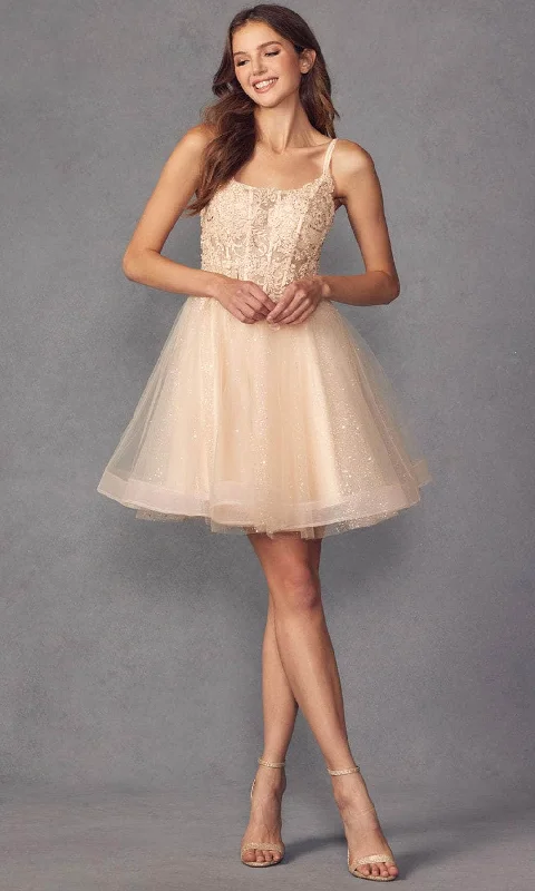 Luxury Satin Gown Juliet Dresses 883 - Glitter Corset Cocktail Dress