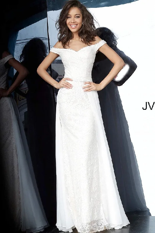 Statement Sleeve Dress Jovani JVN62489 size 14 Ivory Nude prom dress Wedding Dress Lace Fitted gown Statement Sleeve Dress Jovani JVN62489 size 14 Ivory Nude prom dress Wedding Dress Lace Fitted gown