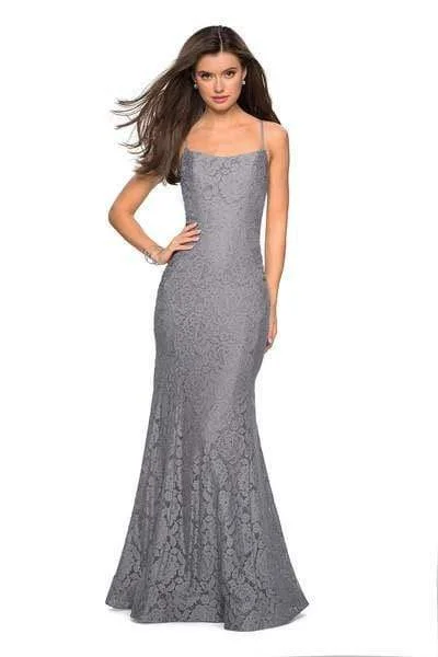 Fancy Embellished Dress La Femme - 27565 Allover Lace Sleeveless Strappy Back Mermaid Gown Fancy Embellished Dress La Femme - 27565 Allover Lace Sleeveless Strappy Back Mermaid Gown