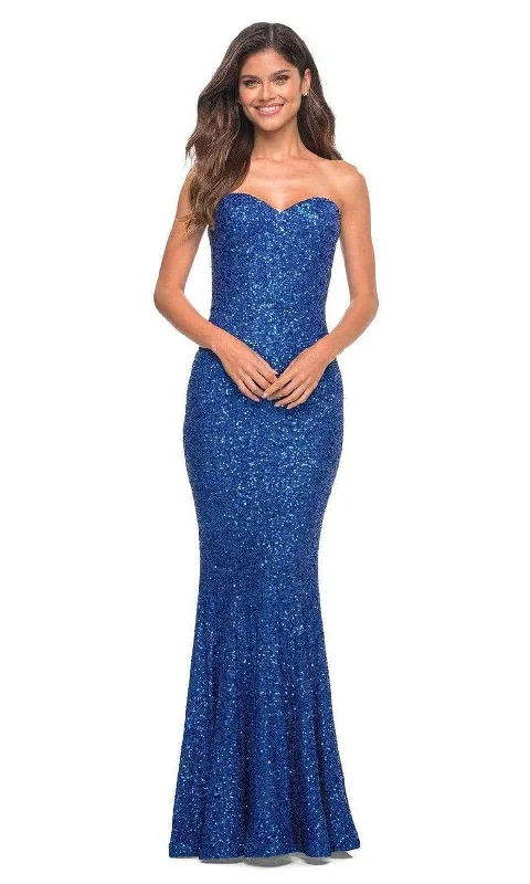 Statement Prom Dress La Femme - 30714SC Sequined Sweetheart Neck Evening Gown