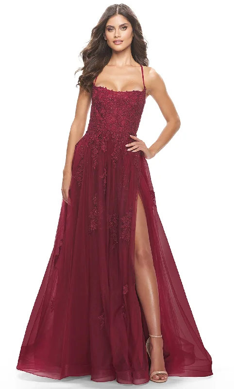 Rhinestone Embellished Dress La Femme 31135