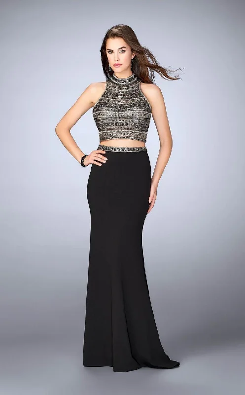 Delicate Lace Dress La Femme Gigi - 24188 Regal Beaded Jersey Long Evening Gown