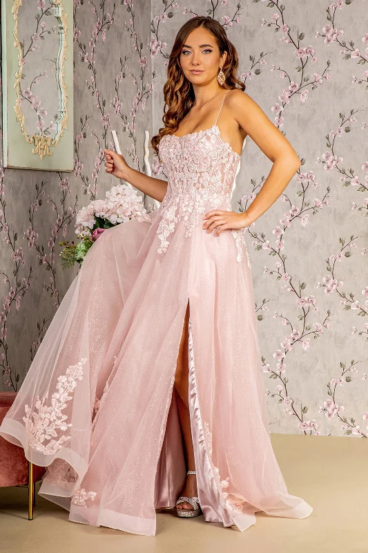 Hollywood-Inspired Gown Long Beaded Formal A Line Prom Dress