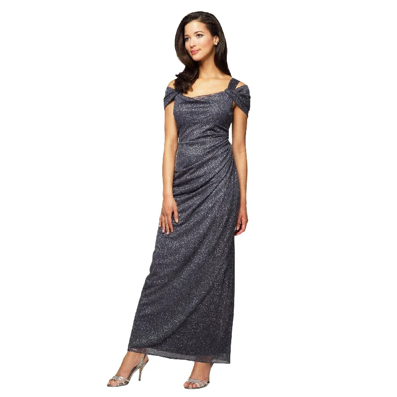 Fancy Evening Dress Alex Evenings AE133026 Long Formal Glitter Mesh Dress Sale