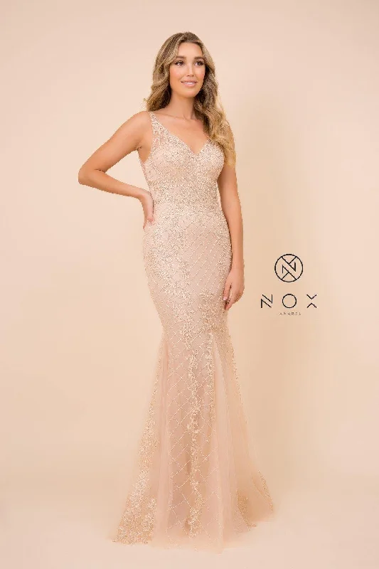 Whimsical Evening Gown Long Formal Sleeveless Mermaid Prom Dress Gold