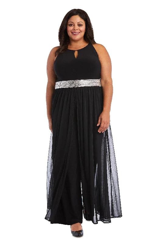Ruched Satin Dress R&M Richards 5375W Long Plus Size Formal Jumpsuit Sale