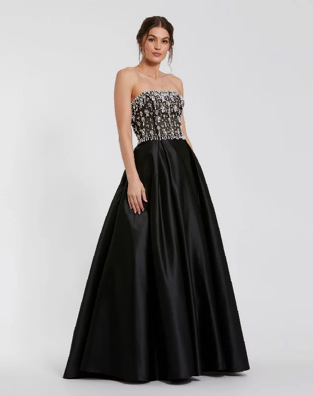 Luxe Embroidered Gown Mac Duggal 2225 Beaded Long Formal Prom Dress