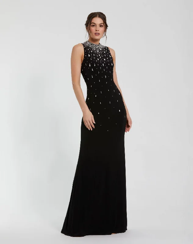 Winter Ball Gown Mac Duggal 2260 Long Fitted Formal Prom Beaded Dress