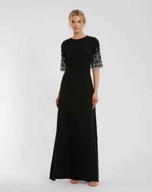 Show-Stopping Evening Gown Mac Duggal 2270 Beaded Long A Line Formal Prom Dress