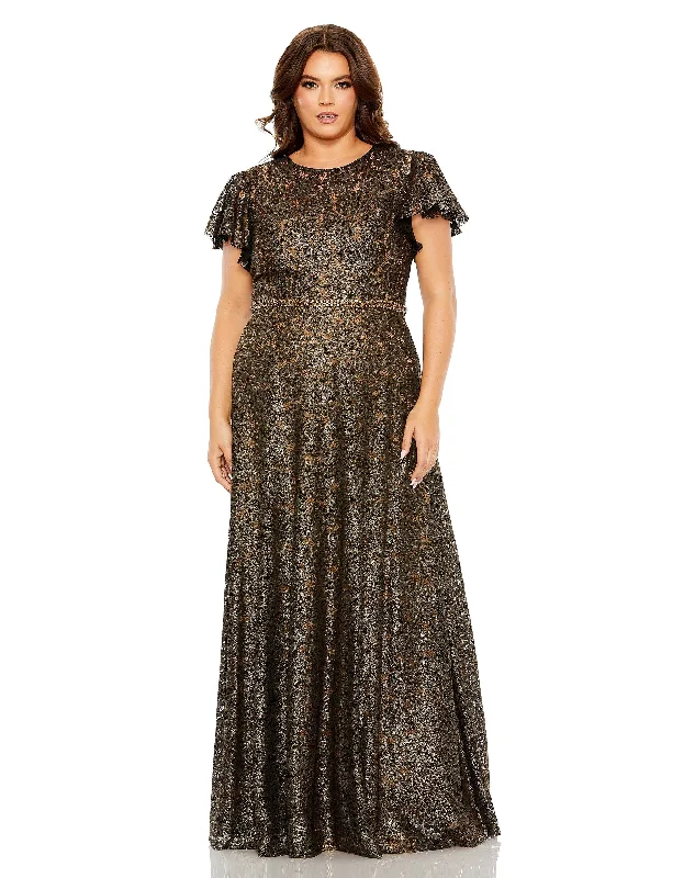 Elegant Organza Dress Mac Duggal 49496 Long Plus Size Formal Beaded Dress