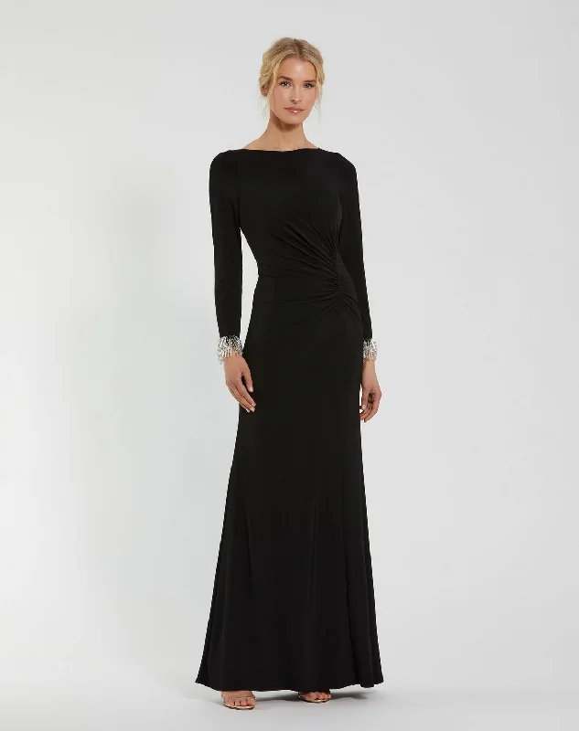 Cinderella Style Dress Mac Duggal 49896 Long Sleeve Formal Prom Beaded Dress