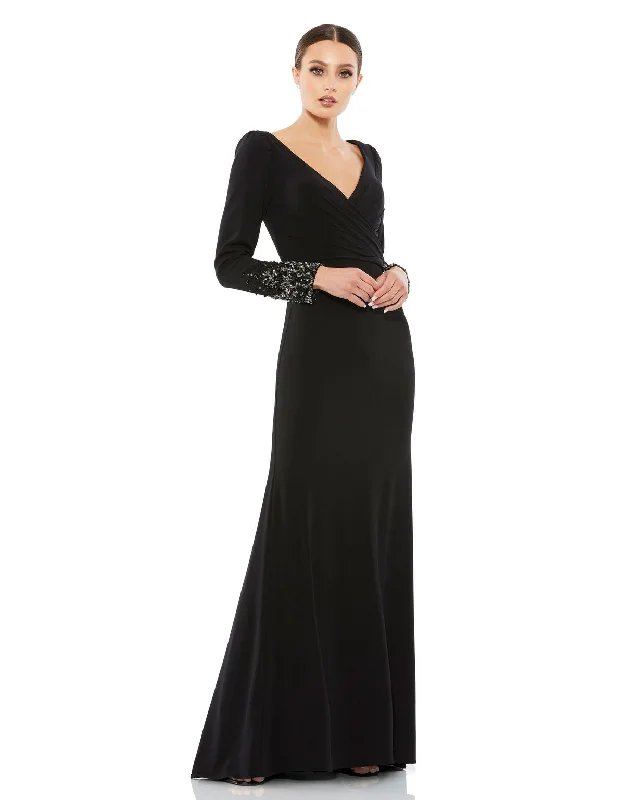 Fashionista’s Dream Dress Mac Duggal 55712 Beaded Long Sleeve Formal Prom Dress