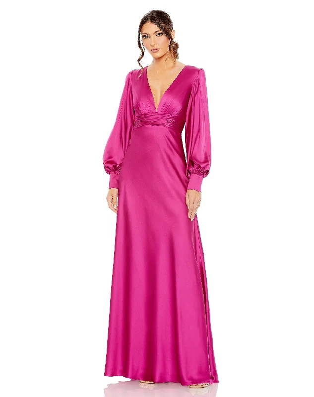 Fancy Evening Dress Mac Duggal 55952 Long Sleeve Formal Prom Dress