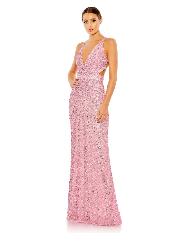 Brocade Formal Dress Mac Duggal 5686 Long Prom Formal Sequin Dress
