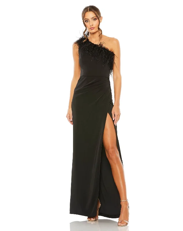 Lavish Evening Gown Mac Duggal 68456 Prom Feather Long Formal Dress