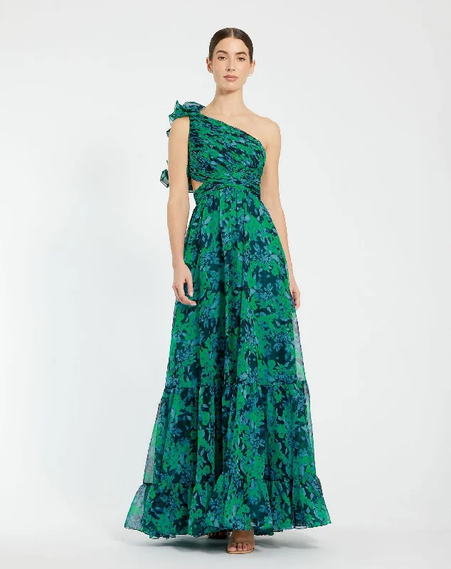 Fancy Embellished Dress Mac Duggal 68650 Formal Tiered Prom Long Dress