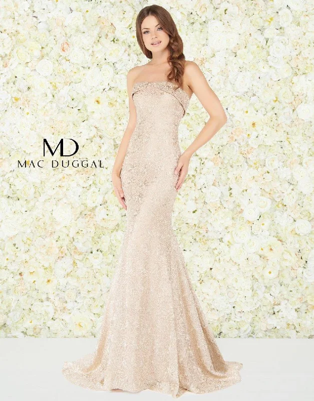 Figure-Flattering Gown Mac Duggal Prom Long Strapless Dress Sale