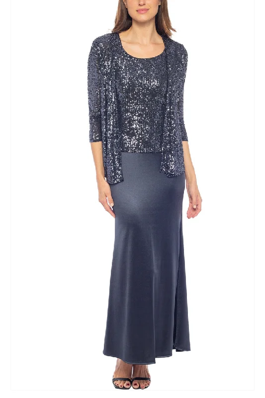 Satin Mermaid Dress Marina 268541 Long Sequin Mother of the Bride Jacket Dress
