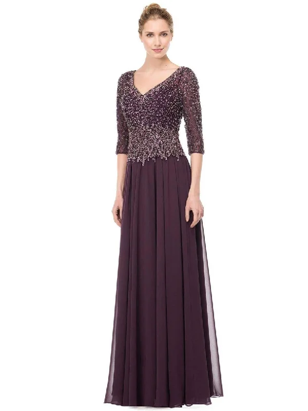 Sophisticated Gown Marsoni M165 Dark Plum 8 Sale