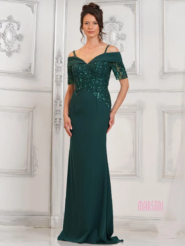 Striking Red Gown Marsoni MV1295 Deep Green 12 Sale