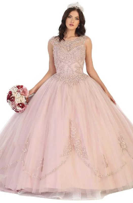 Red Carpet Dress May Queen - LK130 Embellished Scoop Neck Ballgown