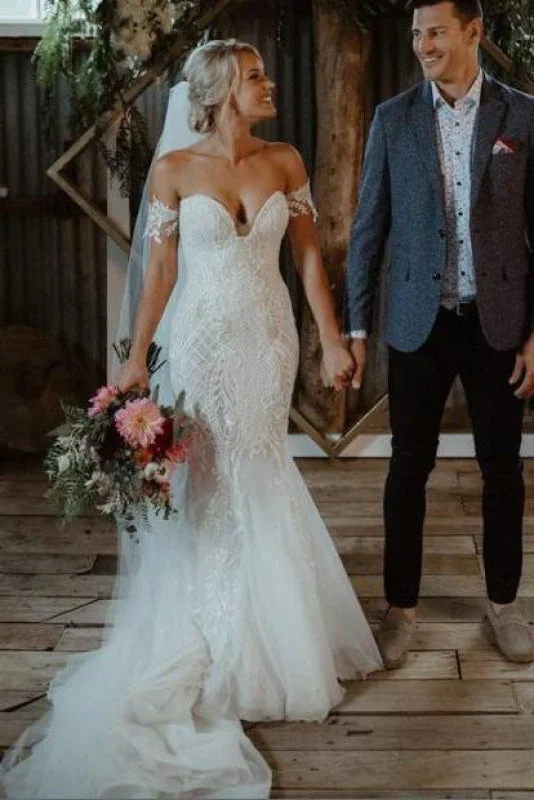 Royal Blue Dress Mermaid Tulle Bohemian Dress Off the Shoulder Lace Beading Wedding Dresss Royal Blue Dress Mermaid Tulle Bohemian Dress Off the Shoulder Lace Beading Wedding Dresss