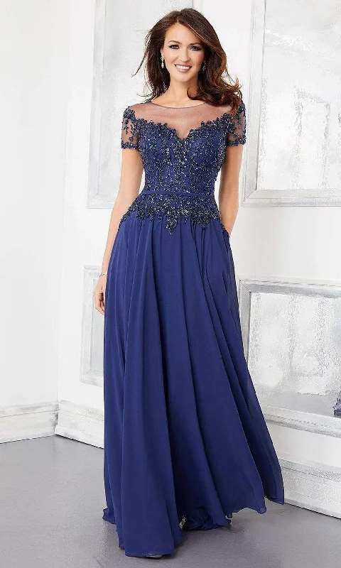 Rose Gold Dress Mori Lee - 72309 Illusion Neckline Crystal Beaded Chiffon A-Line Gown Rose Gold Dress Mori Lee - 72309 Illusion Neckline Crystal Beaded Chiffon A-Line Gown