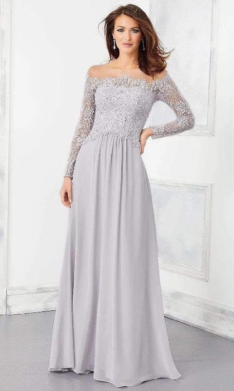 Chic Formal Gown Mori Lee - 72310 Crystal Beaded Illusion Lace Bodice Chiffon Gown Chic Formal Gown Mori Lee - 72310 Crystal Beaded Illusion Lace Bodice Chiffon Gown